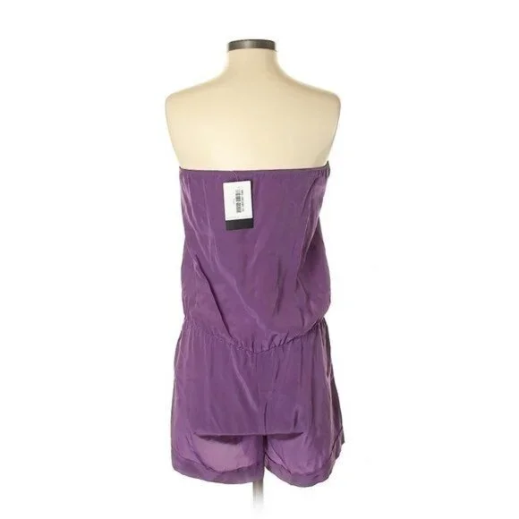 Porter Purple Silky Finish Tube Romper with Gold Tone Hardware - Picture 2 of 3